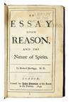 ENLIGHTENMENT  BURTHOGGE, RICHARD. An Essay on Reason, and the Nature of Spirits.  1694